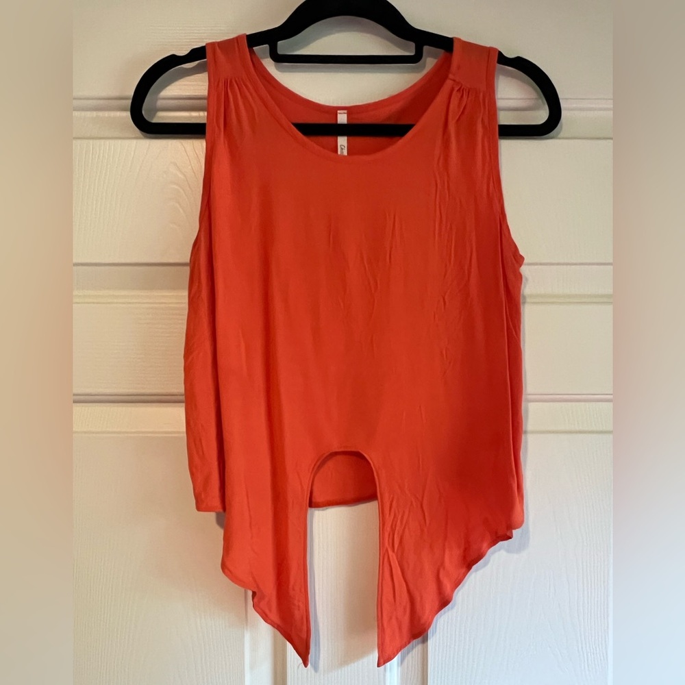 Chocolate Orange Asymmetrical Sleeveless Tank Top